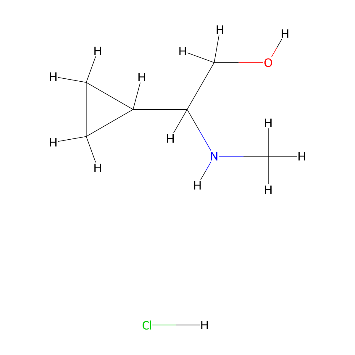 2-Cyclopropyl-2-(methylamino)ethan-1-ol hydrochloride molecular structure, CAS 2866354-08-5