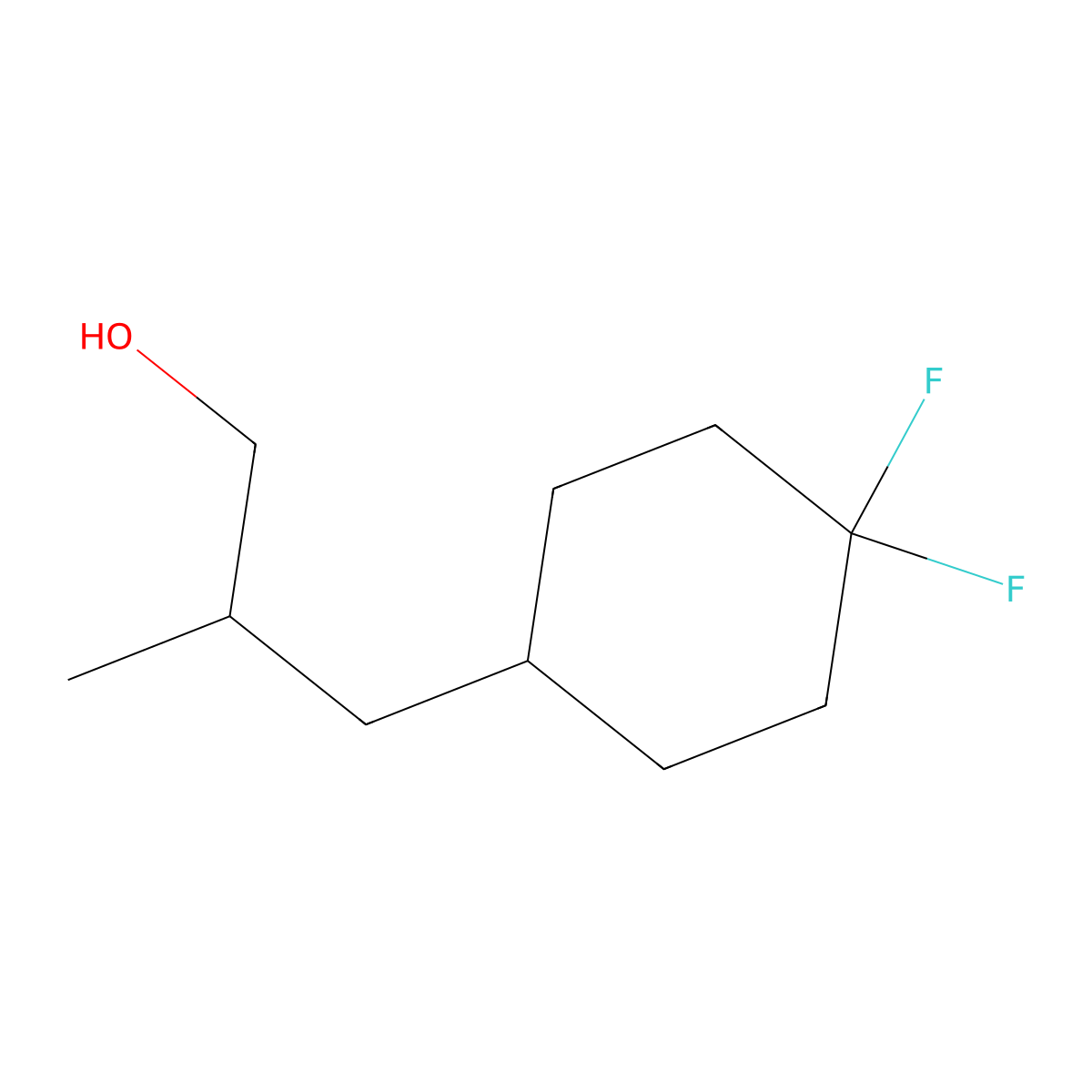 3-(4,4-Difluorocyclohexyl)-2-methylpropan-1-ol molecular structure, CAS 2866354-12-1