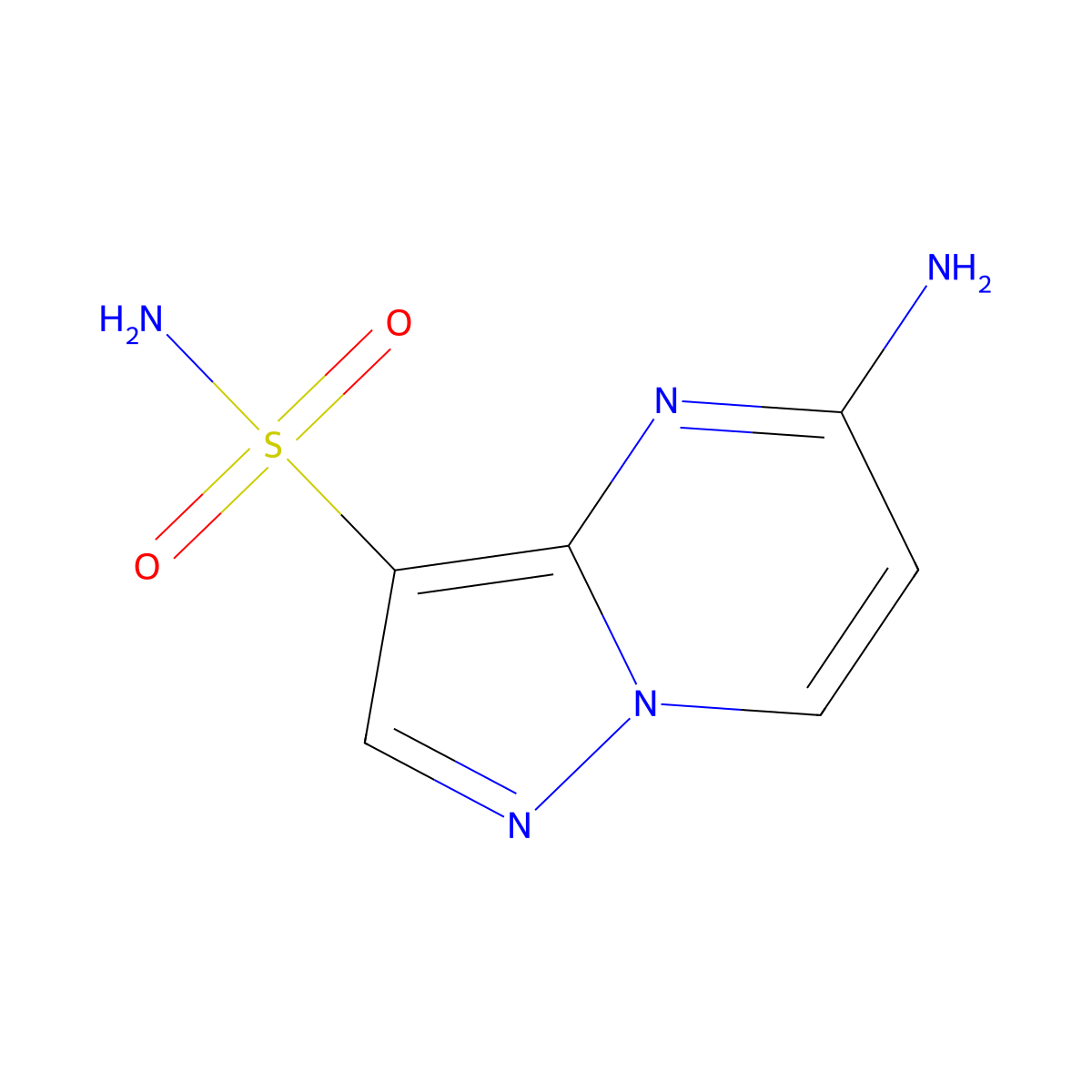 5-Aminopyrazolo[1,5-a]pyrimidine-3-sulfonamide molecular structure, CAS 2866354-14-3