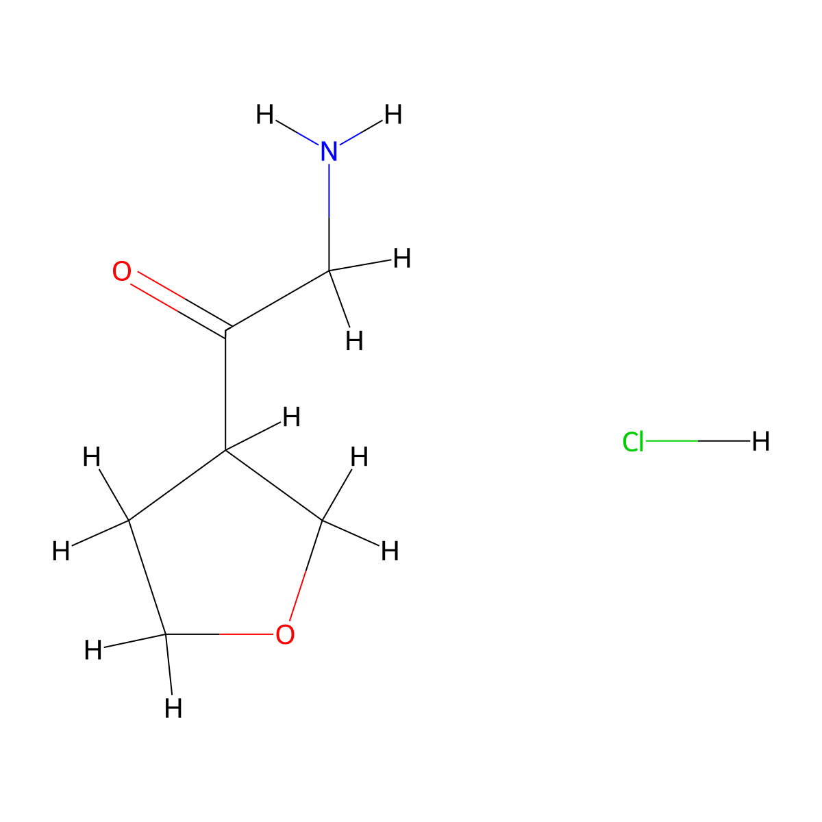 2-Amino-1-(oxolan-3-yl)ethan-1-one hydrochloride molecular structure, CAS 2866354-22-3