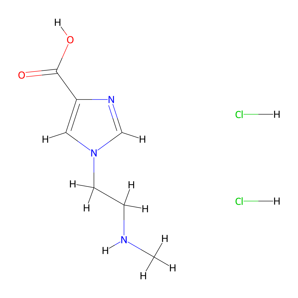 1-[2-(methylamino)ethyl]-1H-imidazole-4-carboxylic acid dihydrochloride molecular structure, CAS 2866354-27-8