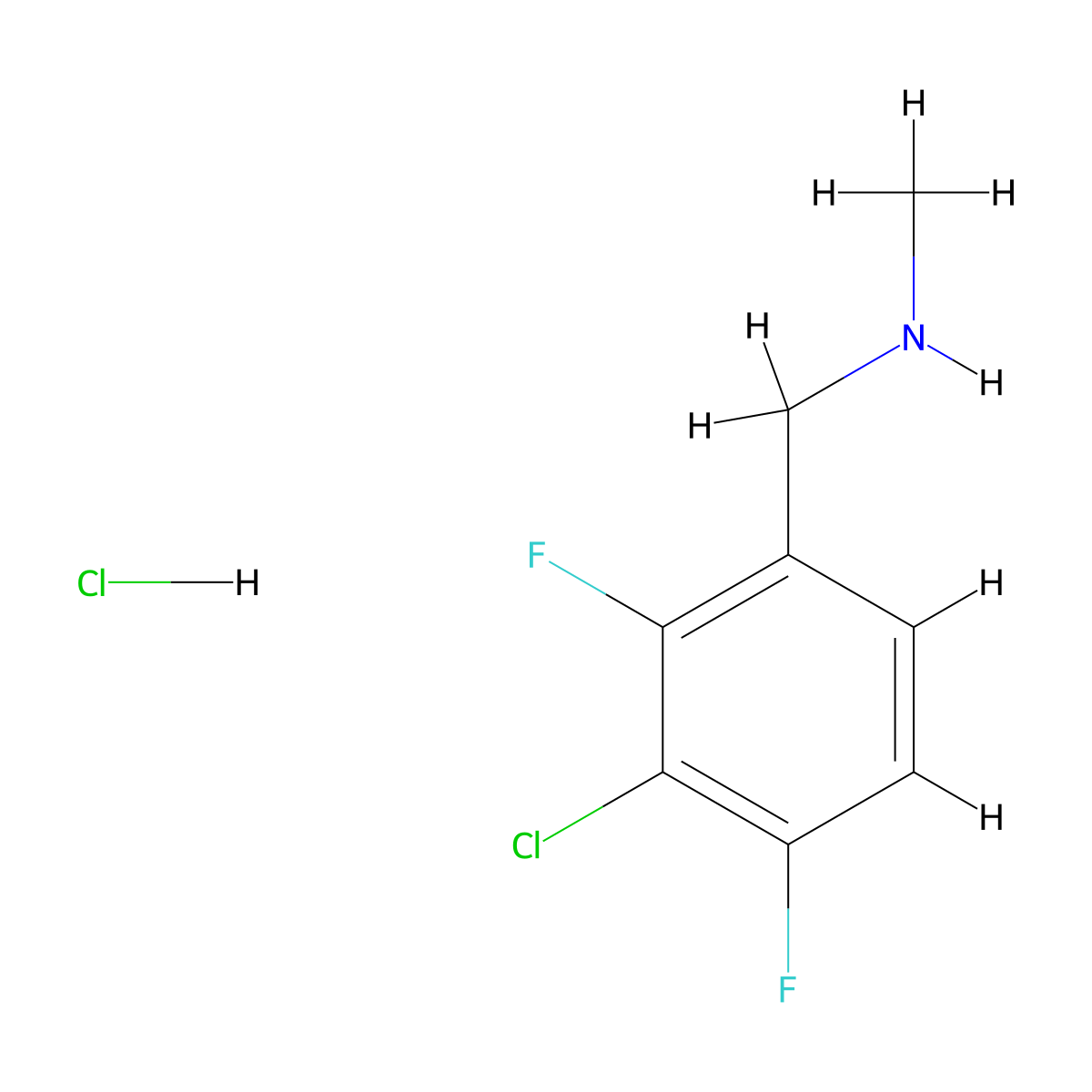 [(3-Chloro-2,4-difluorophenyl)methyl](methyl)amine hydrochloride molecular structure, CAS 2866354-35-8