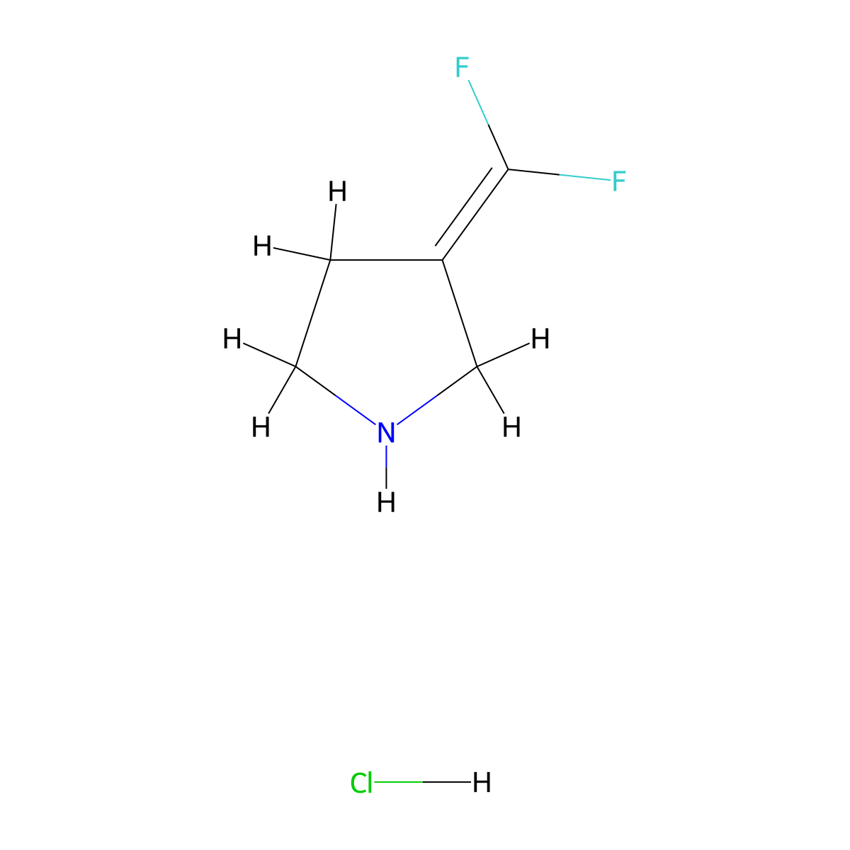 3-(Difluoromethylidene)pyrrolidine hydrochloride molecular structure, CAS 2866354-42-7