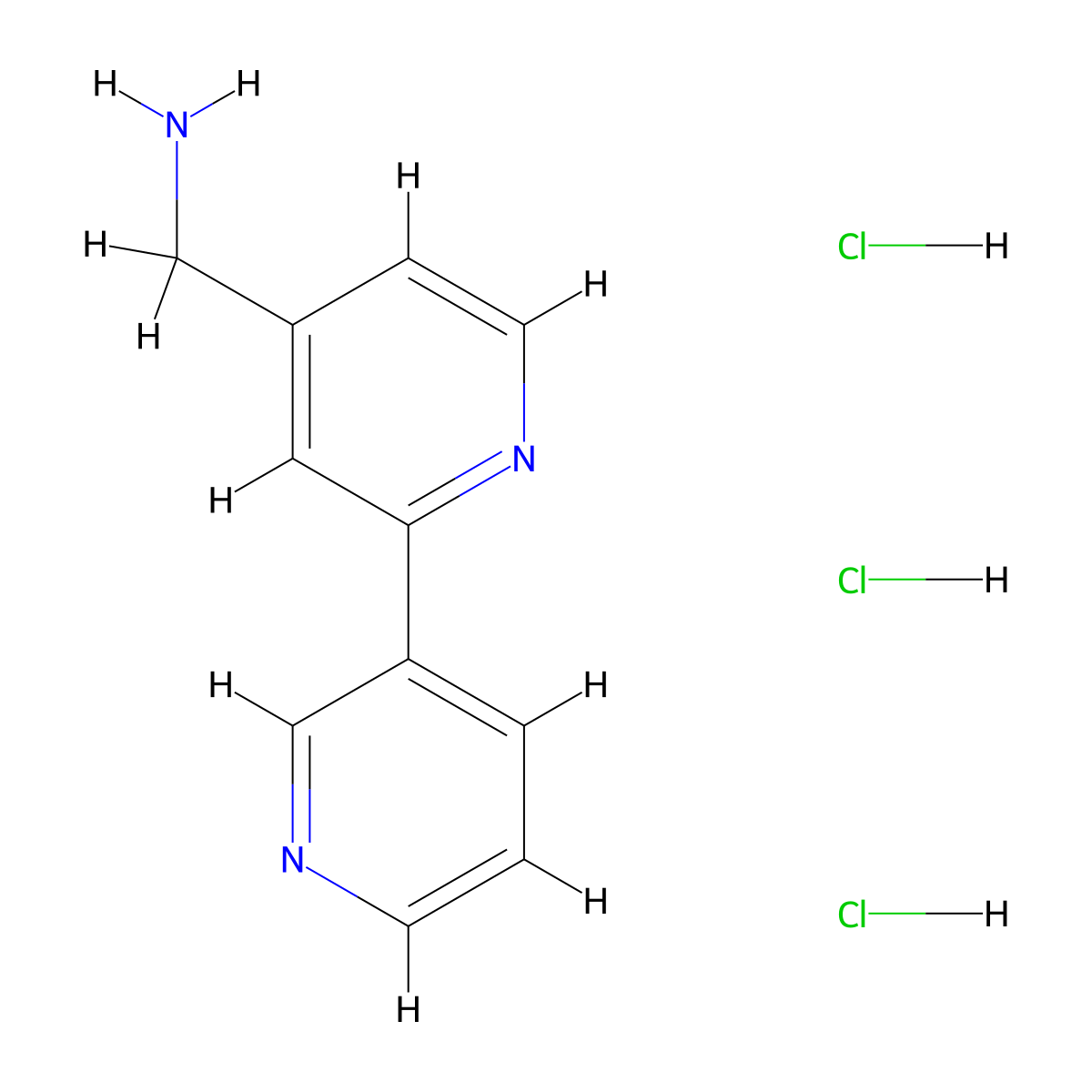 1-{[2,3'-Bipyridin]-4-yl}methanamine trihydrochloride molecular structure, CAS 2866354-44-9