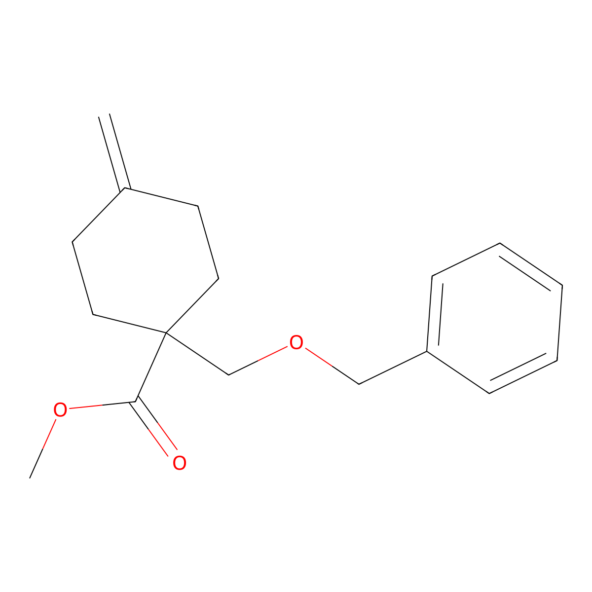 Methyl 1-[(benzyloxy)methyl]-4-methylidenecyclohexane-1-carboxylate molecular structure, CAS 2866354-46-1