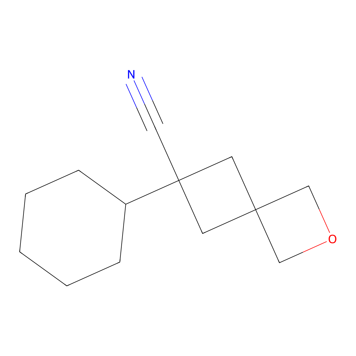 6-Cyclohexyl-2-oxaspiro[3.3]heptane-6-carbonitrile molecular structure, CAS 2866355-65-7