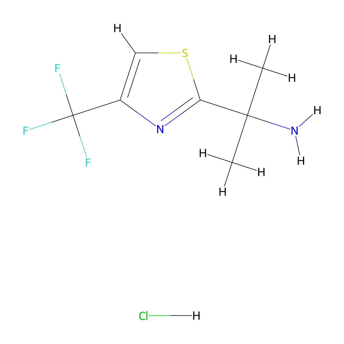 2-[4-(Trifluoromethyl)-1,3-thiazol-2-yl]propan-2-amine hydrochloride molecular structure, CAS 2866355-68-0