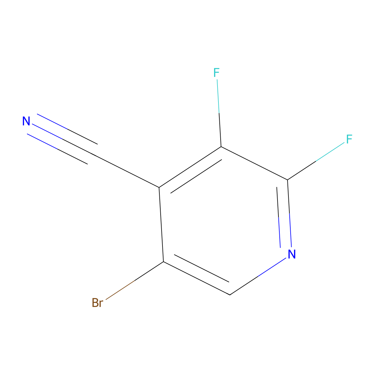 5-Bromo-2,3-difluoropyridine-4-carbonitrile molecular structure, CAS 2866355-69-1
