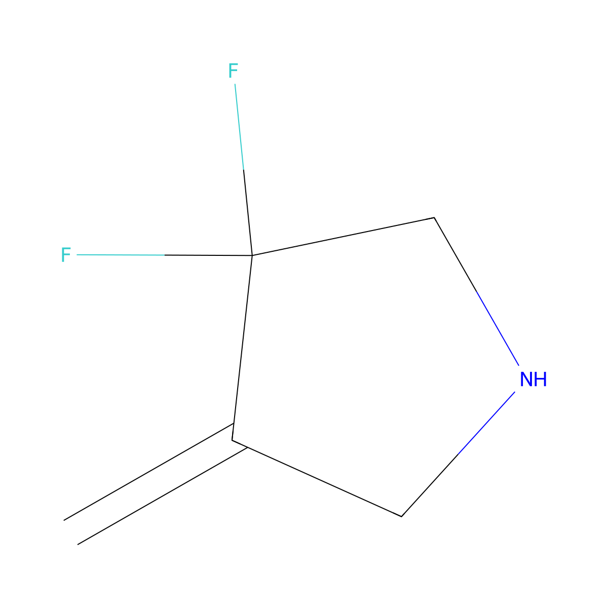 3,3-Difluoro-4-methylidenepyrrolidine molecular structure, CAS 2866355-75-9