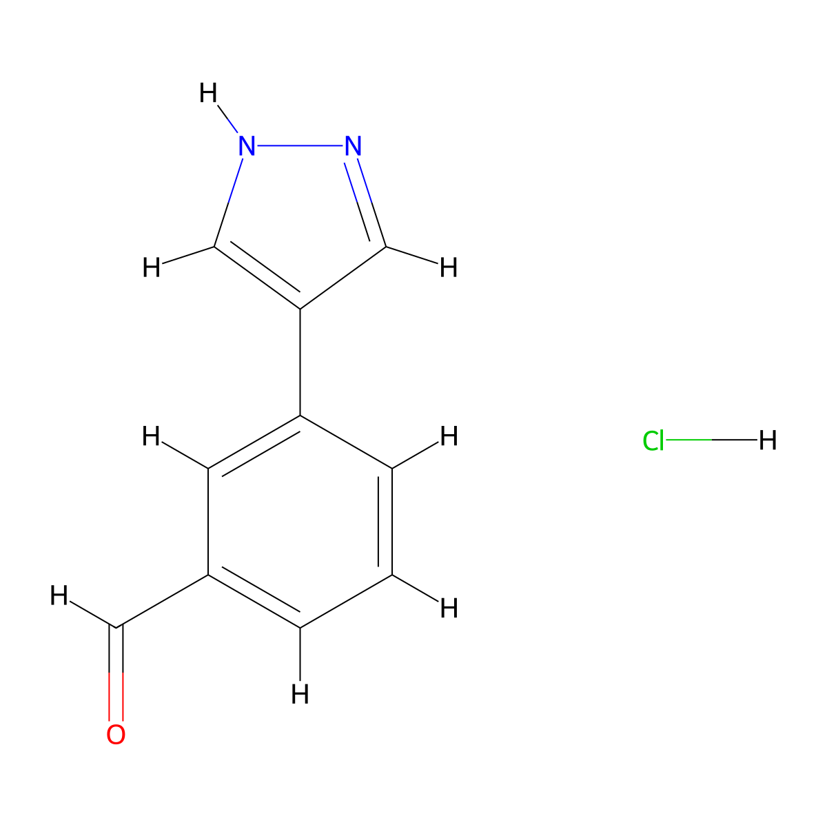 3-(1H-pyrazol-4-yl)benzaldehyde hydrochloride molecular structure, CAS 2866355-80-6
