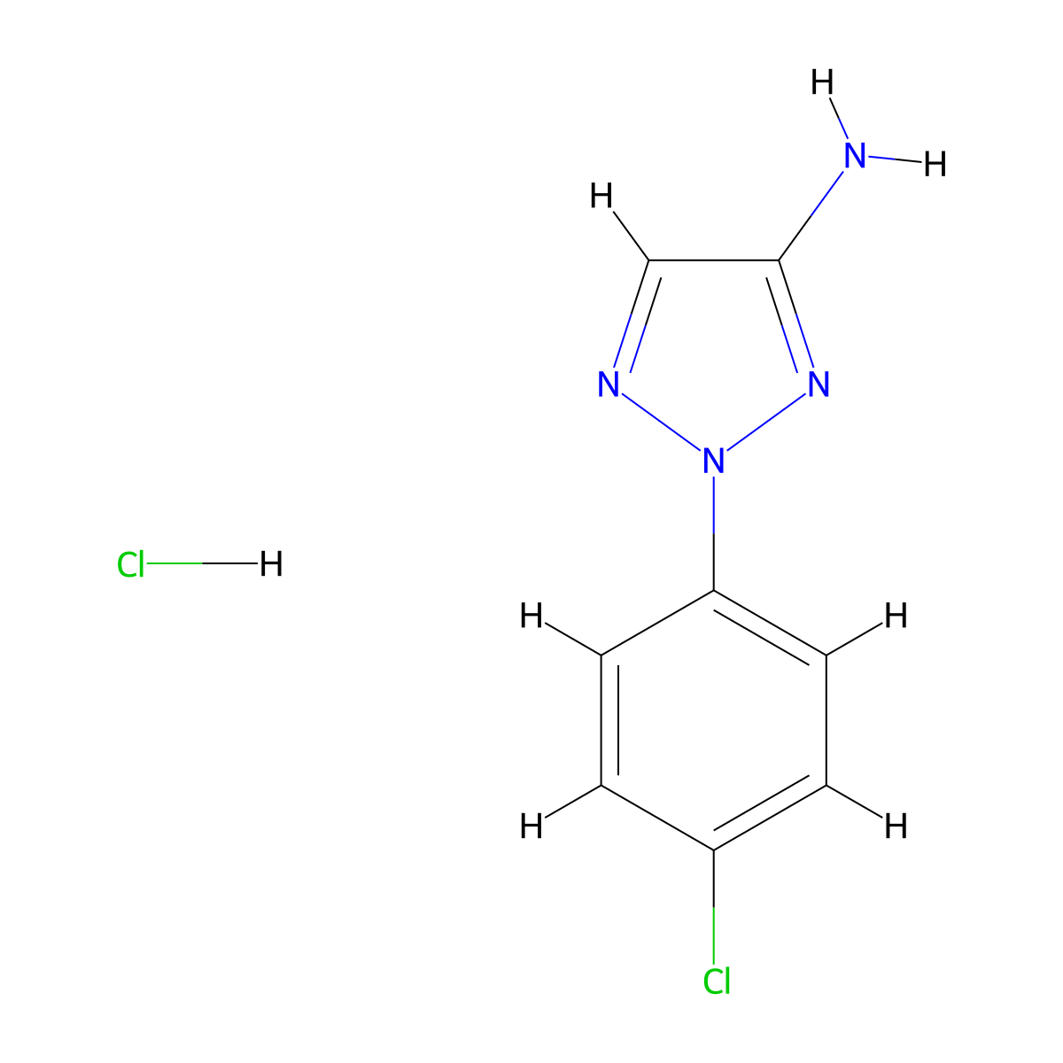 2-(4-chlorophenyl)-2H-1,2,3-triazol-4-amine hydrochloride molecular structure, CAS 2866355-83-9