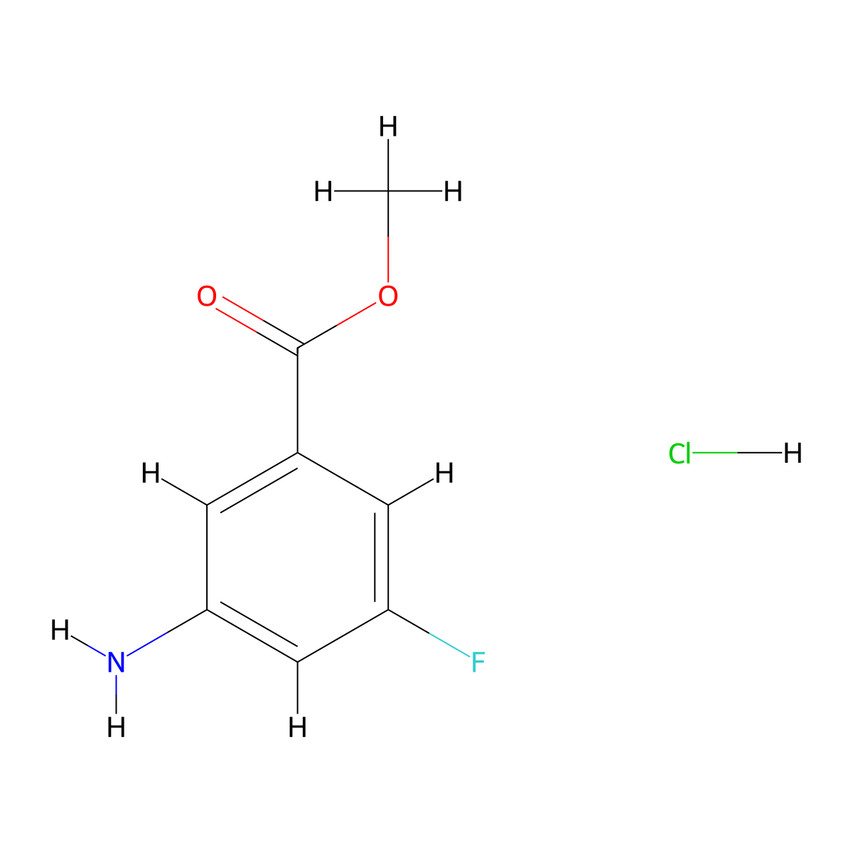 Methyl3-amino-5-fluorobenzoatehydrochloride molecular structure, CAS 2866355-85-1