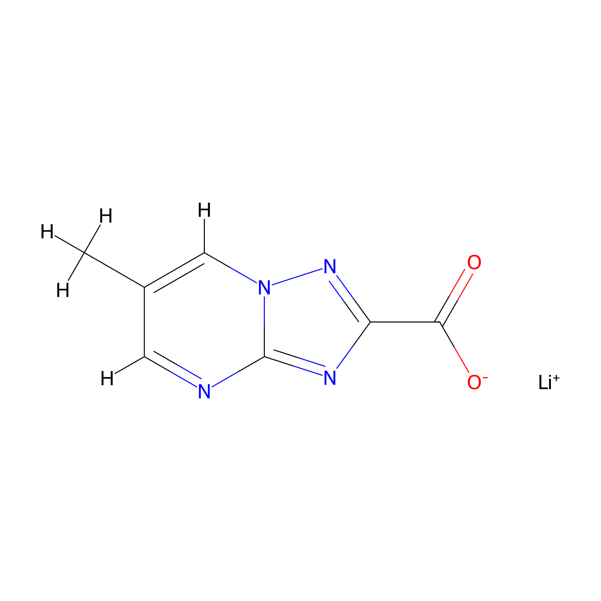 Lithium(1+) 6-methyl-[1,2,4]triazolo[1,5-a]pyrimidine-2-carboxylate molecular structure, CAS 2866355-86-2