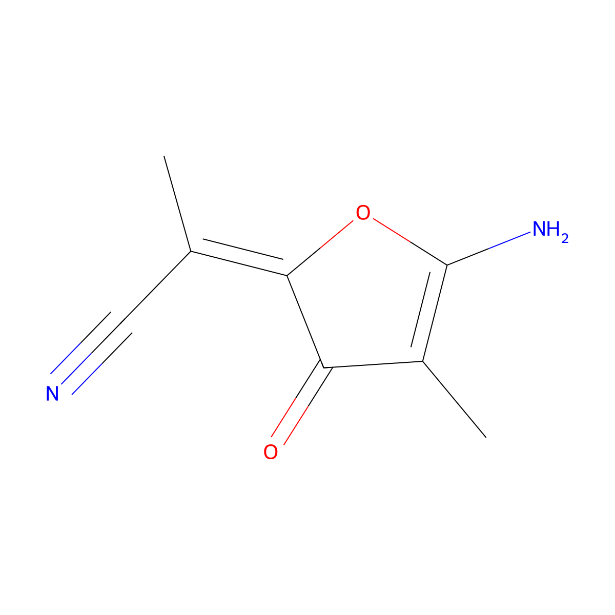 2-[(2Z)-5-amino-4-methyl-3-oxo-2,3-dihydrofuran-2-ylidene]propanenitrile molecular structure, CAS 2866358-22-5