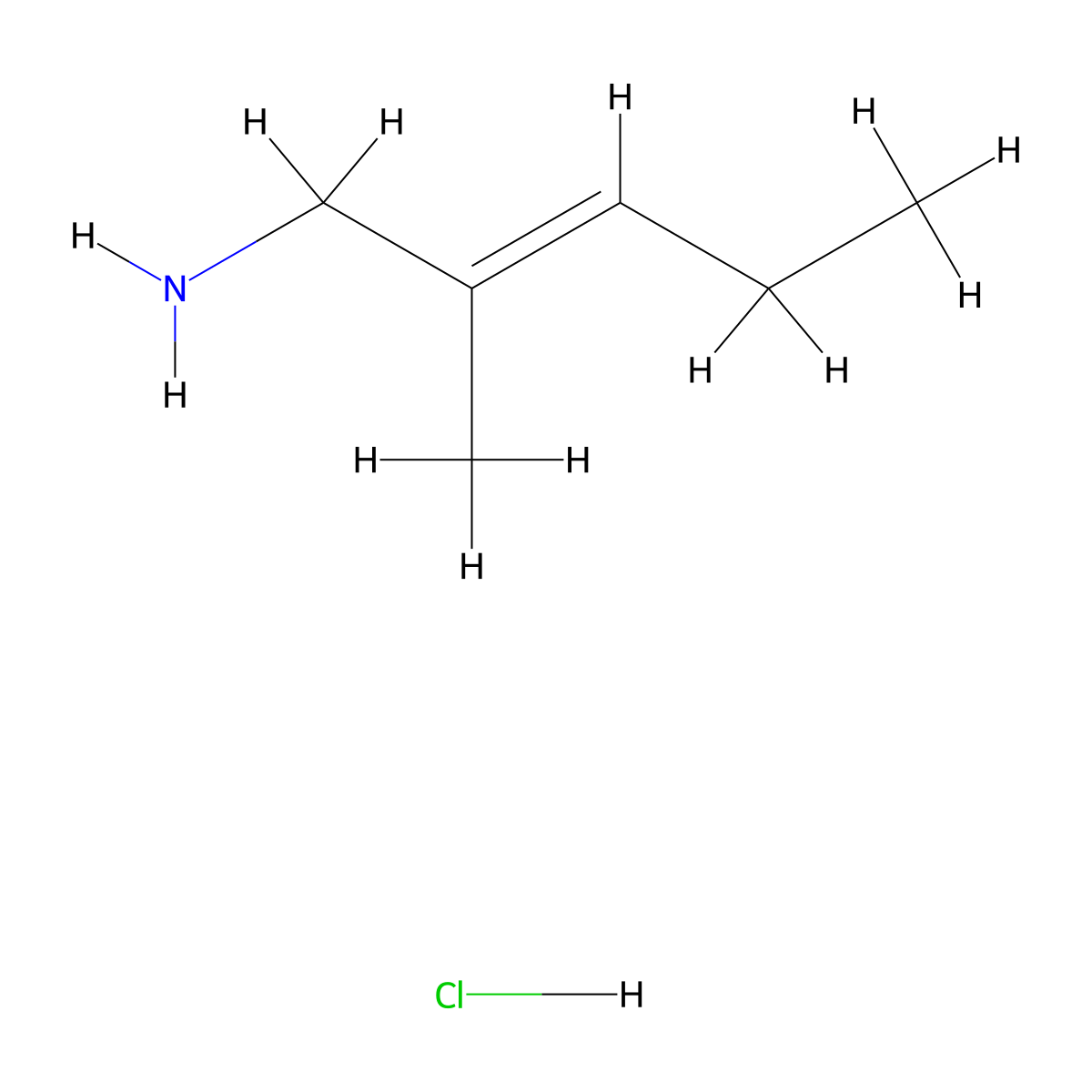 (2E)-2-methylpent-2-en-1-amine hydrochloride molecular structure, CAS 2866358-27-0