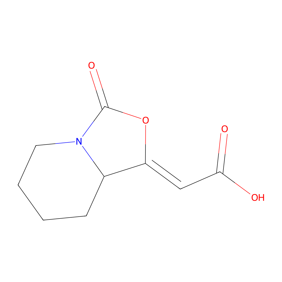 2-[(1Z)-3-oxo-hexahydro-1H-[1,3]oxazolo[3,4-a]pyridin-1-ylidene]acetic acid molecular structure, CAS 2866358-28-1
