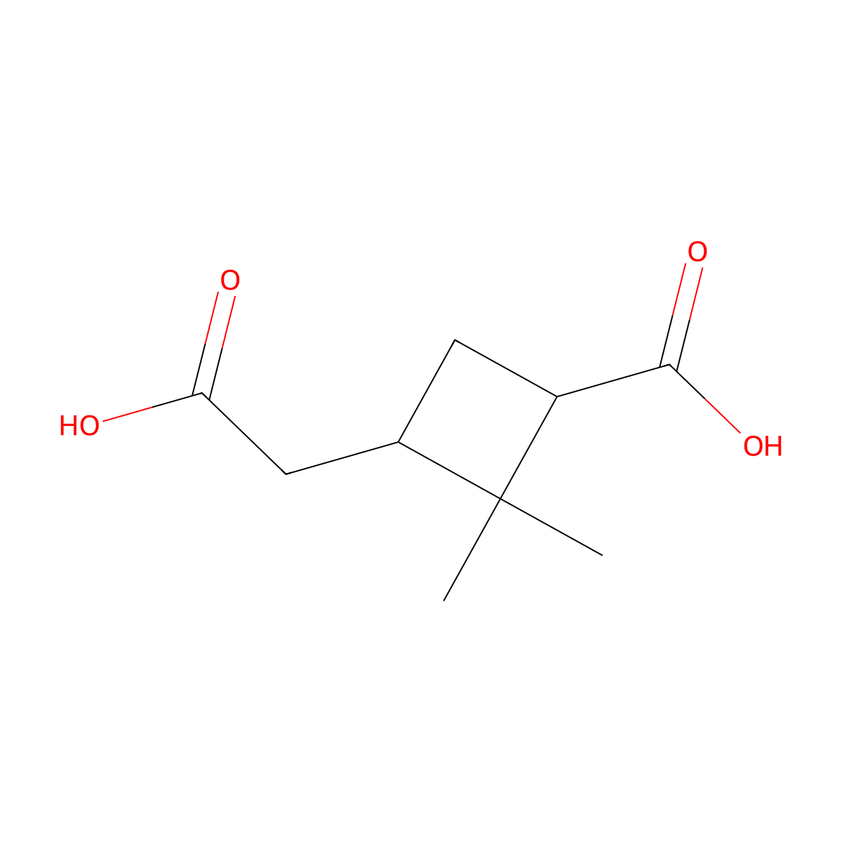 Pinic acid molecular structure, CAS 28664-02-0