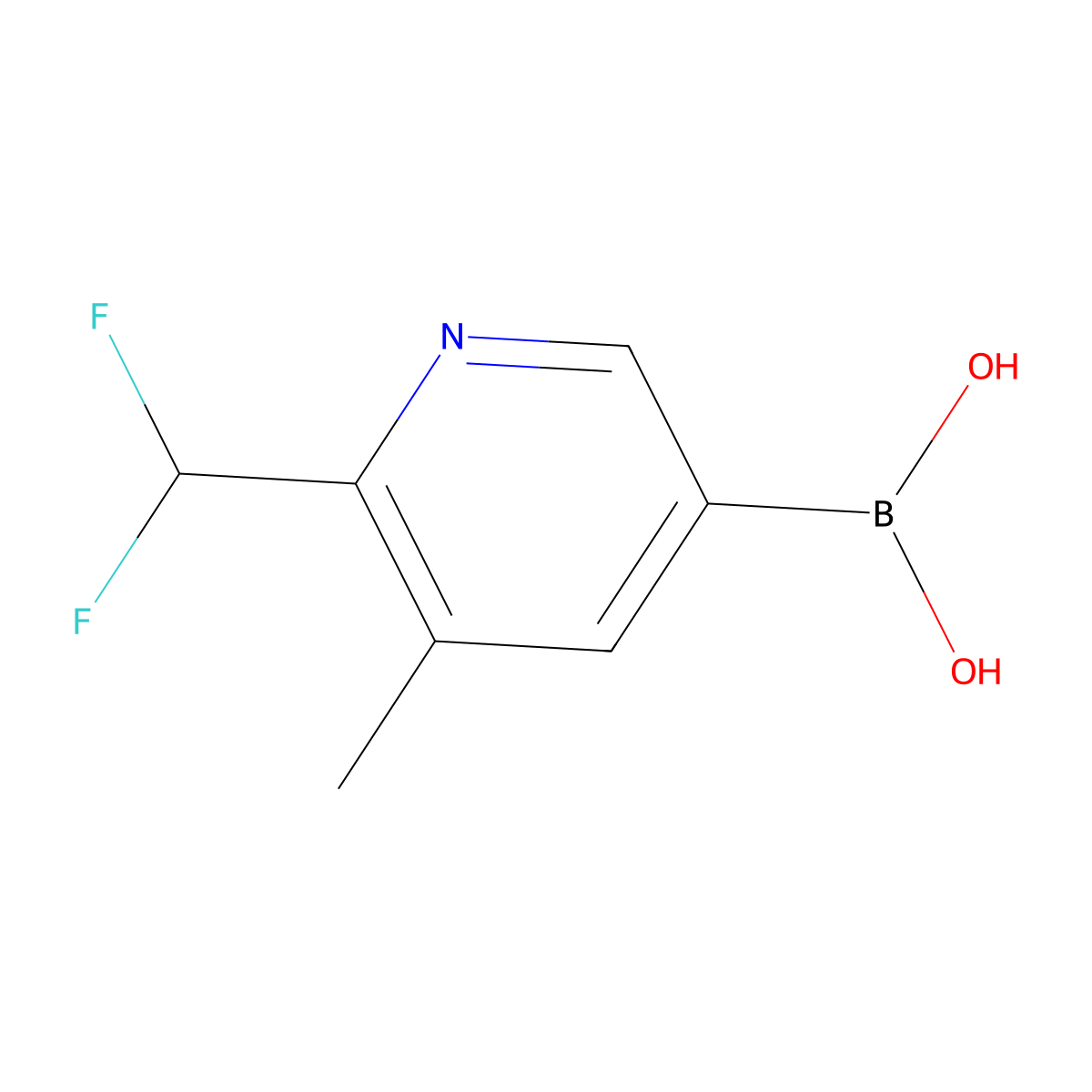 [6-(Difluoromethyl)-5-methylpyridin-3-yl]boronic acid molecular structure, CAS 2866503-78-6