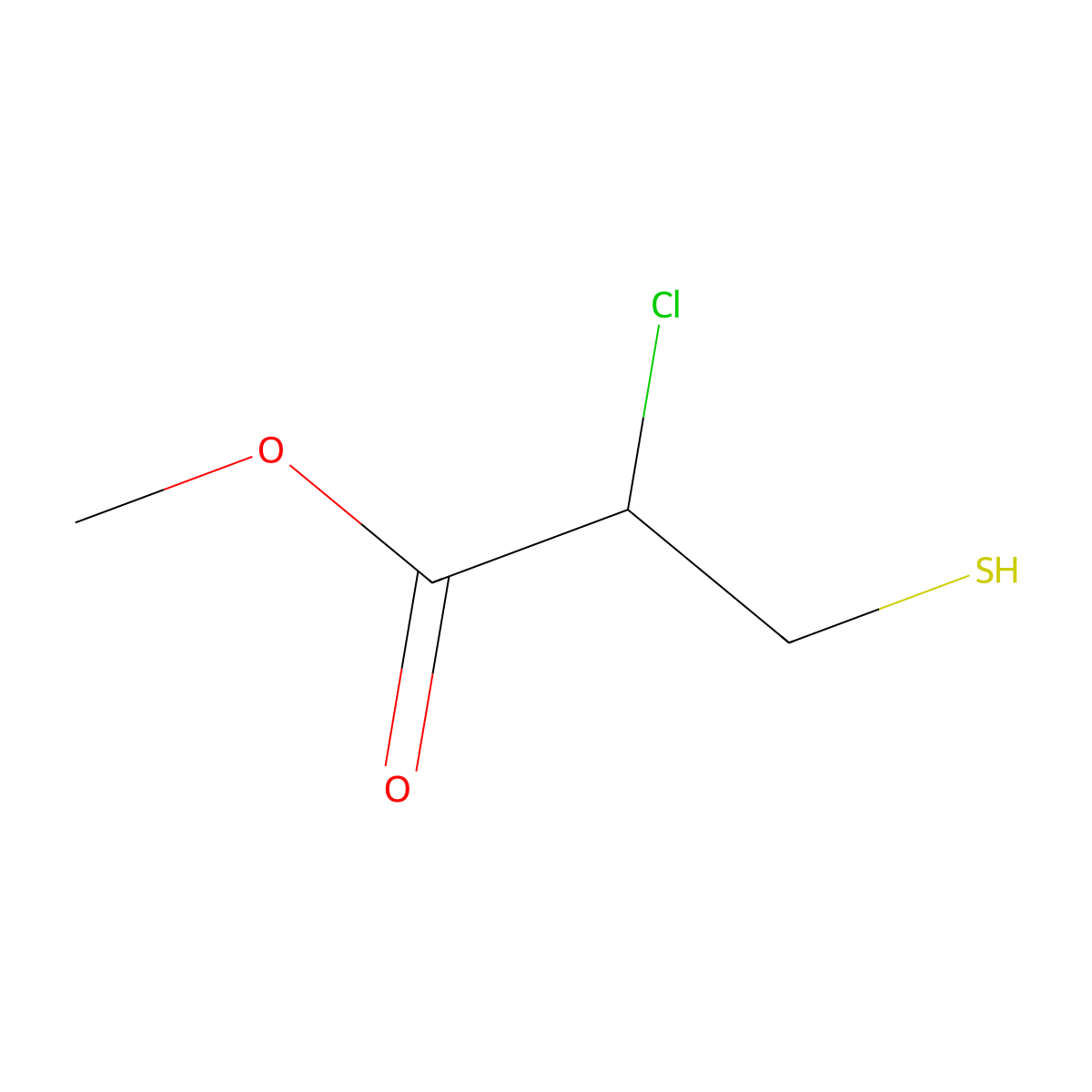 Methyl 2-chloro-3-sulfanylpropanoate molecular structure, CAS 28666-03-7