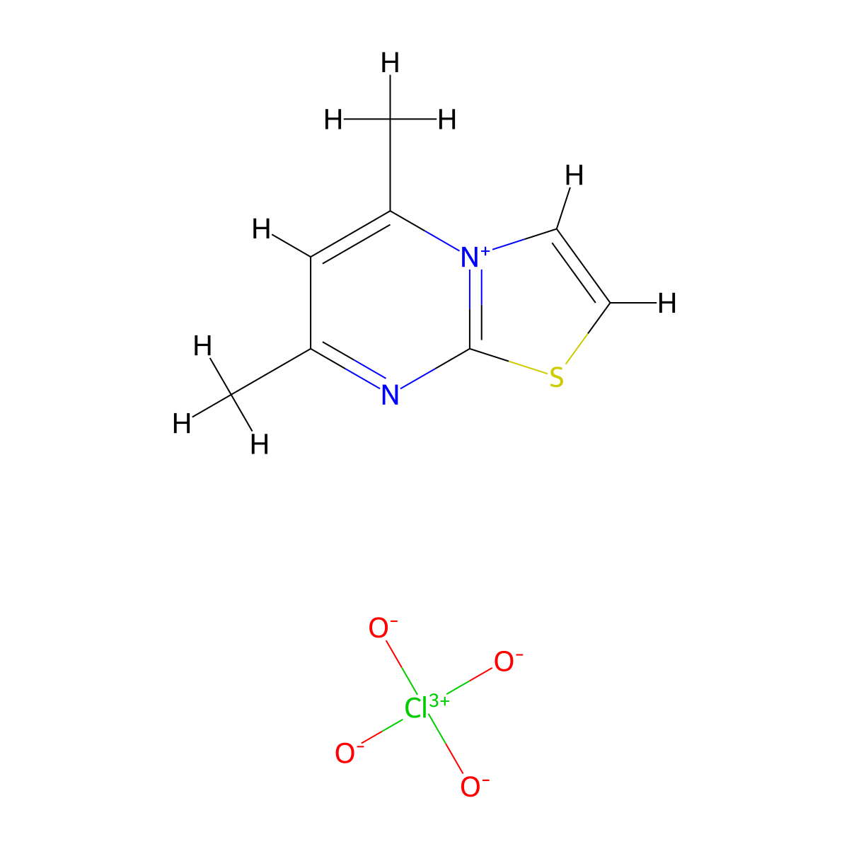 Thiazolo(3,2-a)pyrimidin-4-ium, 5,7-dimethyl-, perchlorate molecular structure, CAS 28666-85-5