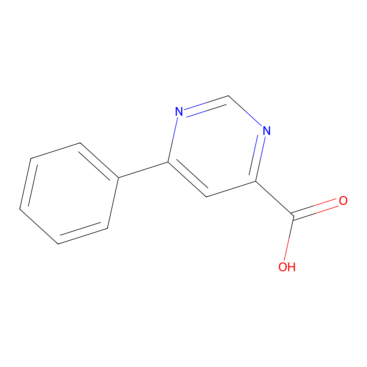 6-Phenyl-4-pyrimidinecarboxylic acid molecular structure, CAS 28668-32-8