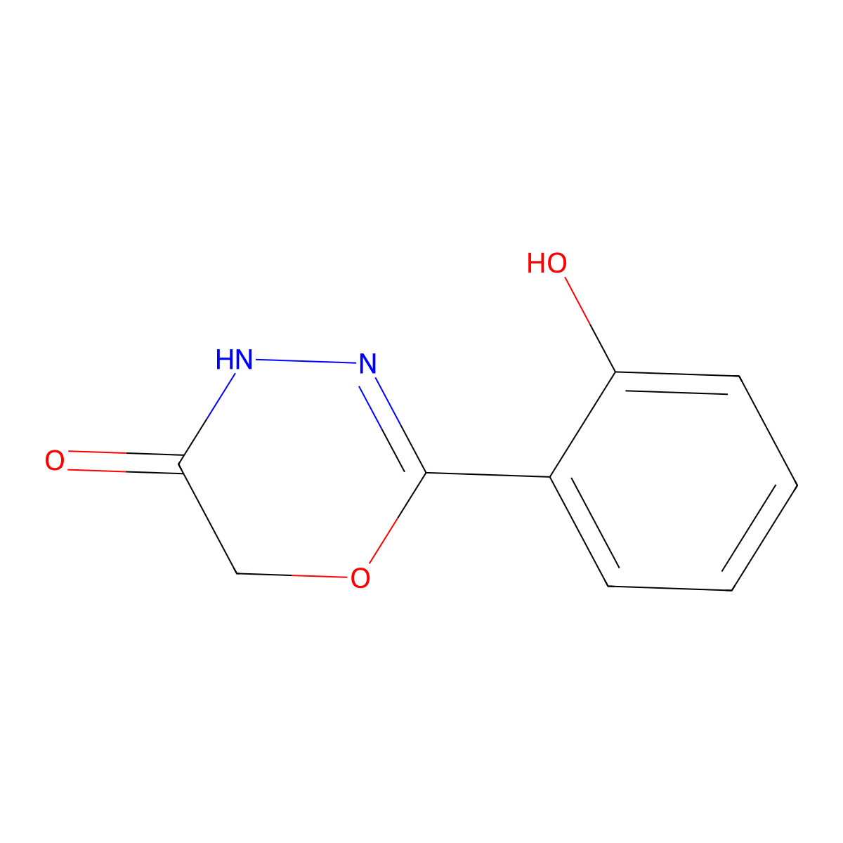 2-(2-hydroxyphenyl)-5,6-dihydro-4H-1,3,4-oxadiazin-5-one molecular structure, CAS 28669-14-9