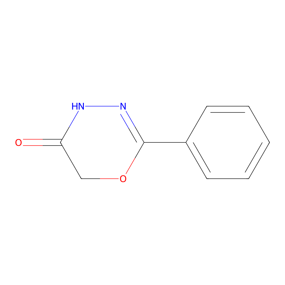 2-phenyl-5,6-dihydro-4H-1,3,4-oxadiazin-5-one molecular structure, CAS 28669-17-2