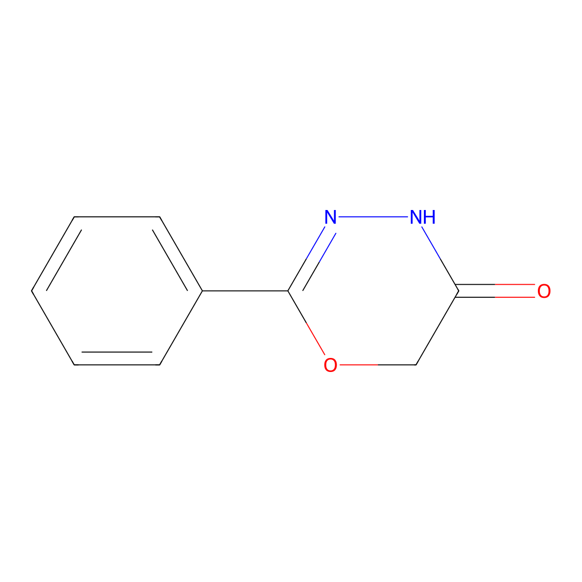 2-phenyl-5,6-dihydro-4H-1,3,4-oxadiazin-5-one molecular structure, CAS 28669-17-2