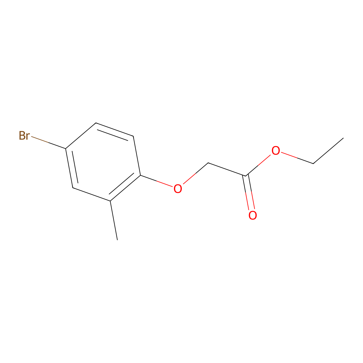 (4-Bromo-2-methyl-phenoxy)-acetic acid ethyl ester molecular structure, CAS 2867-54-1