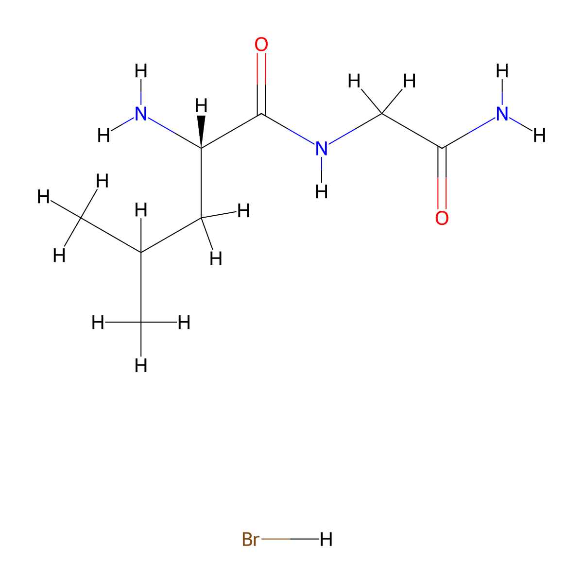 H-Leu-gly-NH2 hbr molecular structure, CAS 28671-28-5