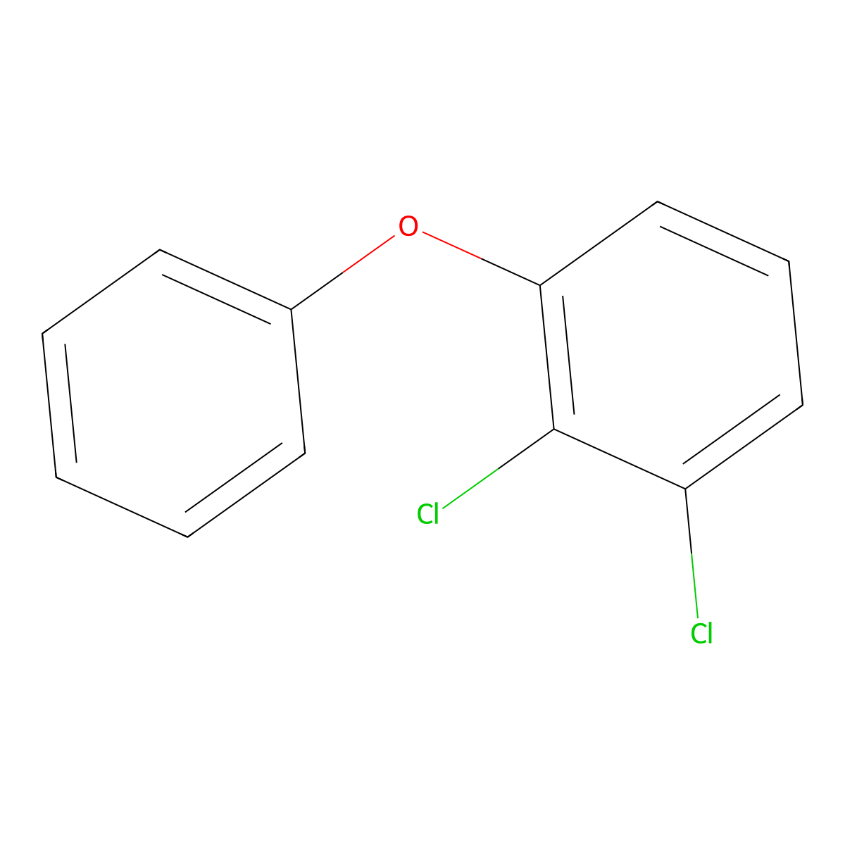 2,3-Dichlorodiphenyl ether molecular structure, CAS 28675-08-3