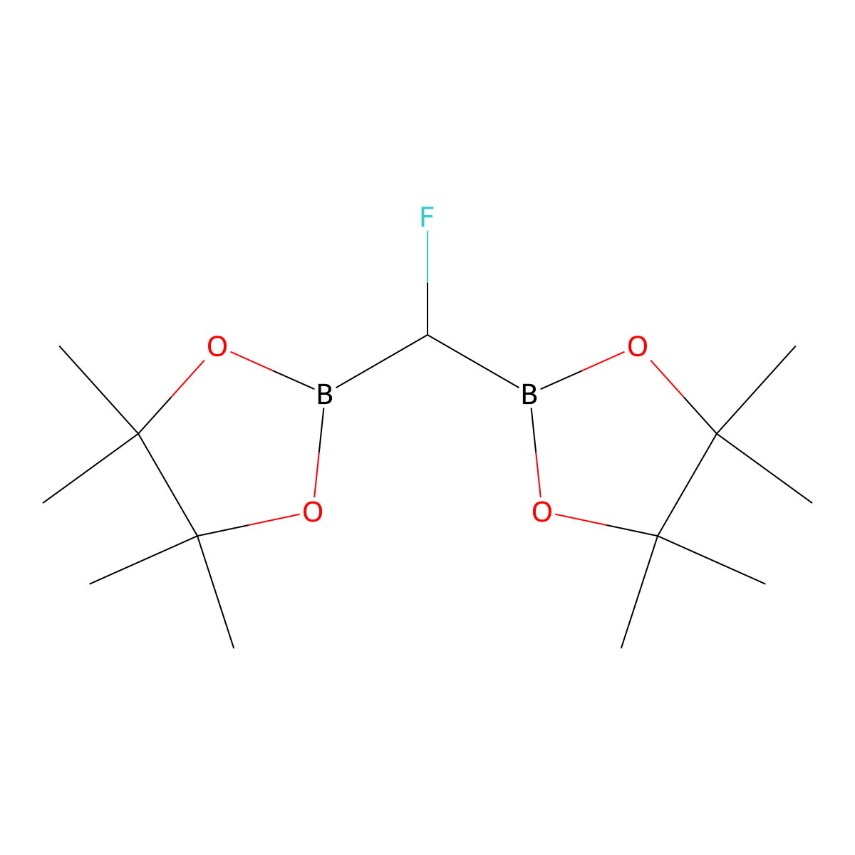 2-(Fluoro(4,4,5,5-tetramethyl-1,3,2-dioxaborolan-2-yl)methyl)-4,4,5,5-tetramethyl-1,3,2-dioxaborolane molecular structure, CAS 2867598-03-4