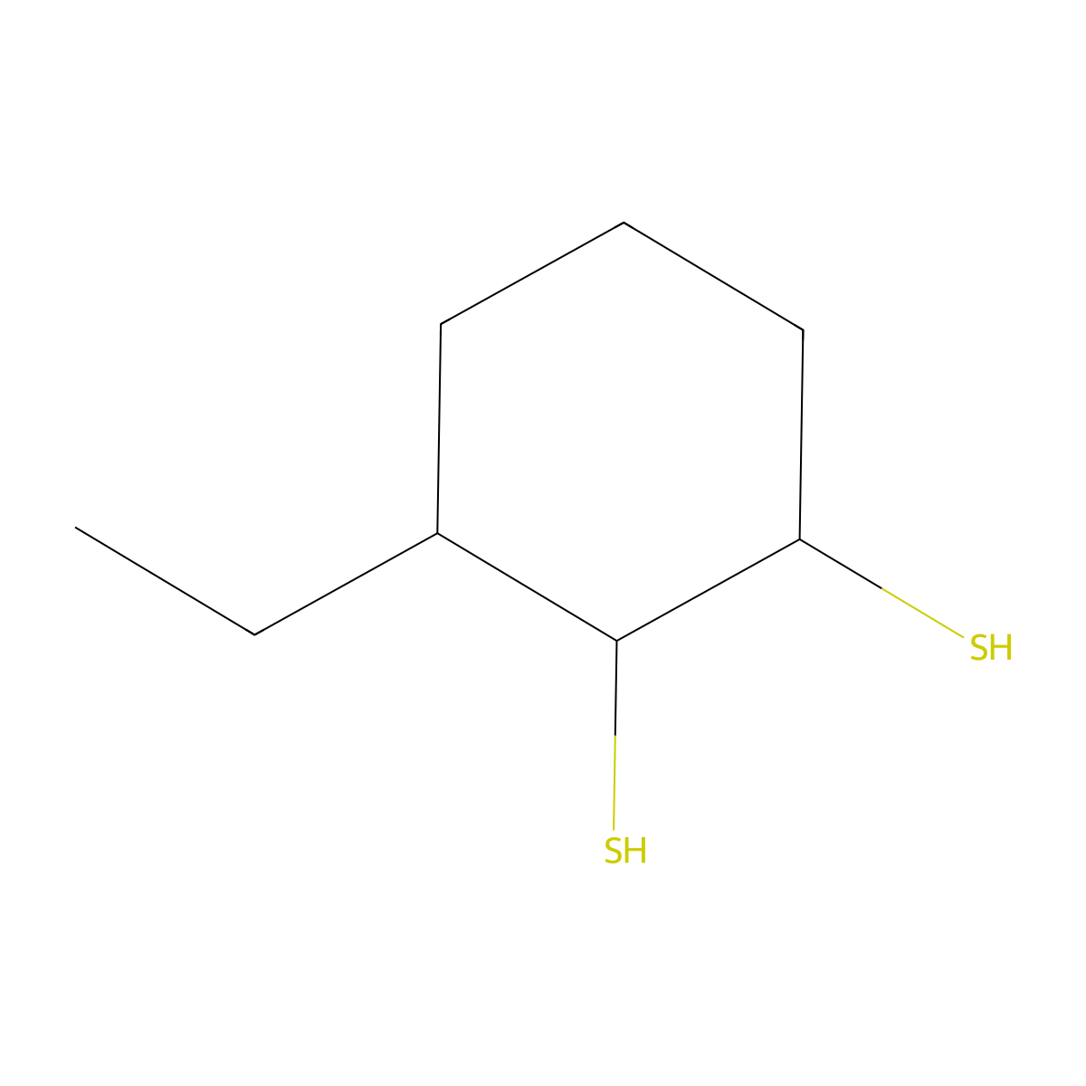 Ethylcyclohexanedithiol molecular structure, CAS 28679-10-9