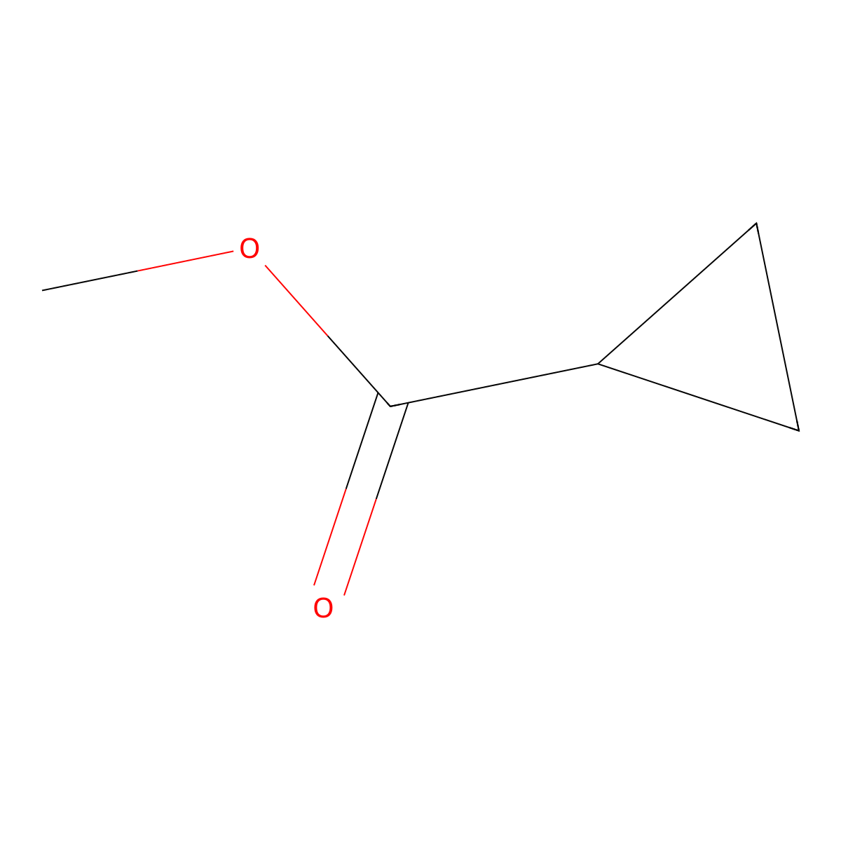 Methyl cyclopropanecarboxylate molecular structure, CAS 2868-37-3