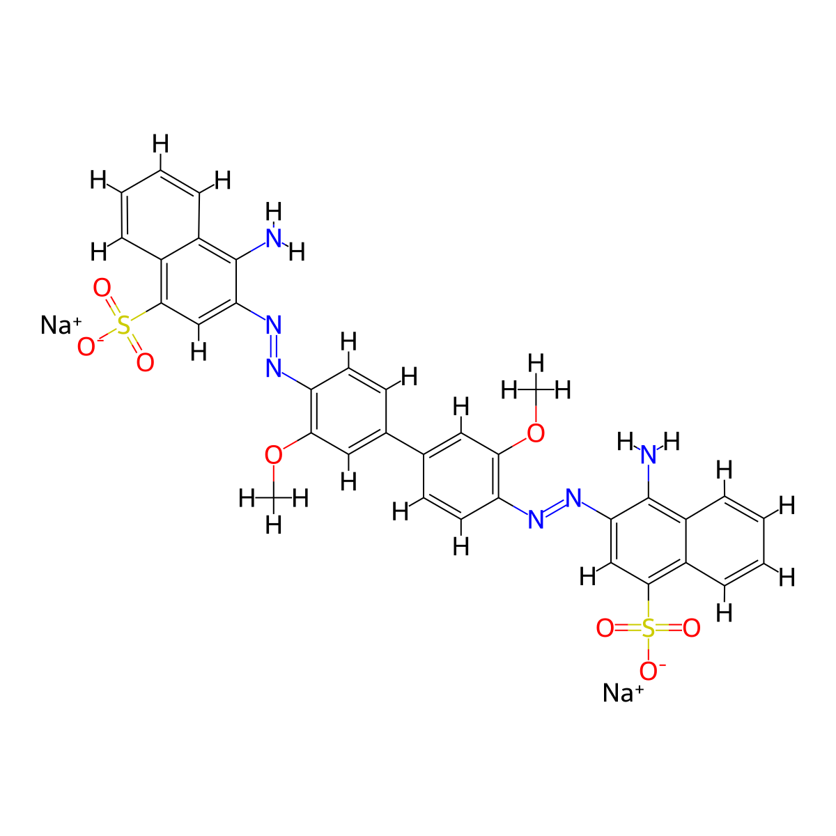 C.I. Direct Red 7, disodium salt molecular structure, CAS 2868-75-9