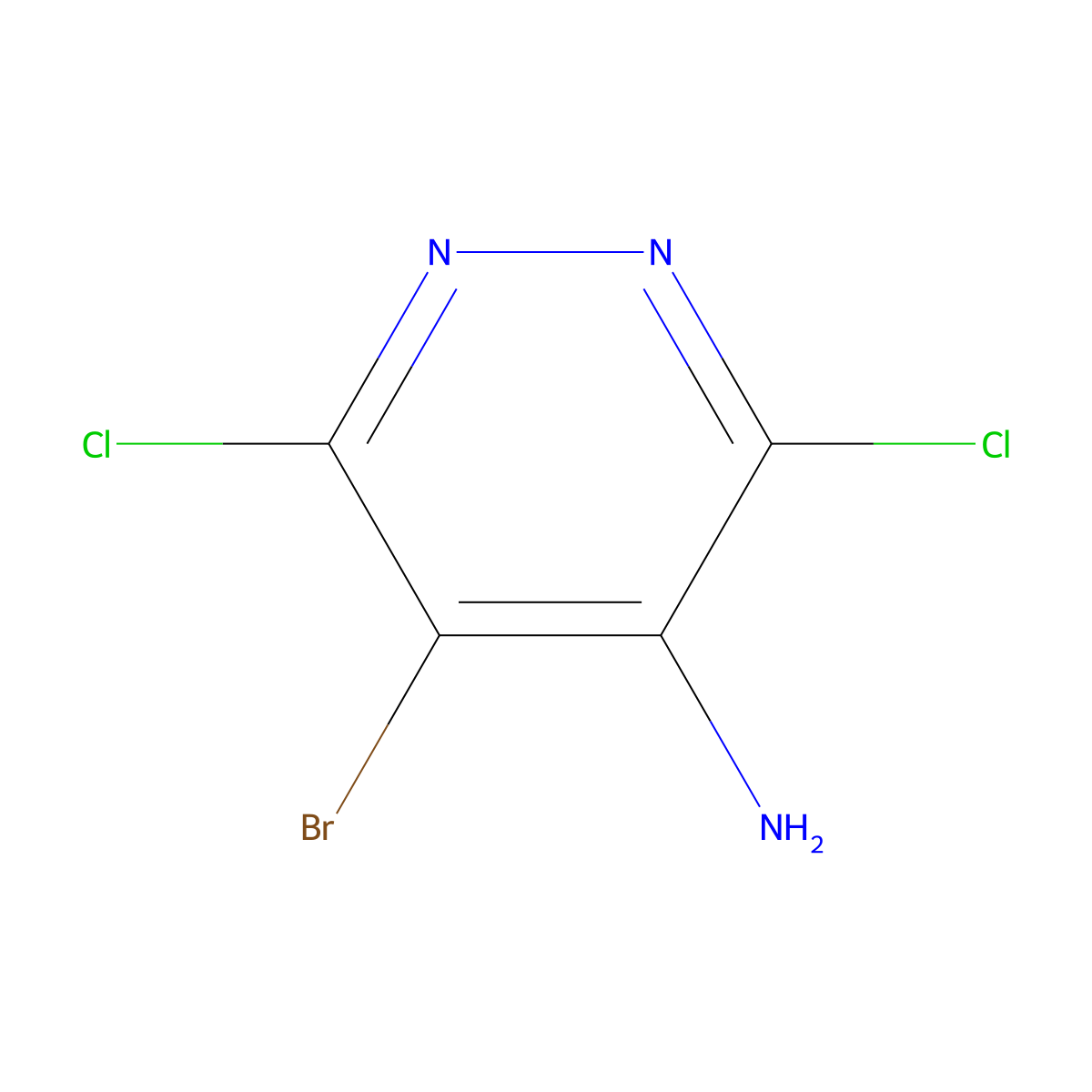 5-Bromo-3,6-dichloropyridazin-4-amine molecular structure, CAS 28682-67-9