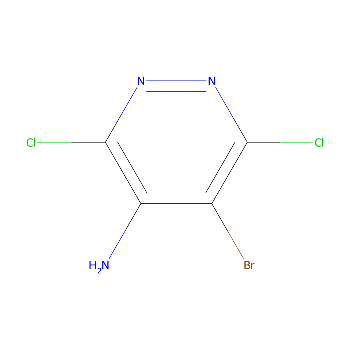5-Bromo-3,6-dichloropyridazin-4-amine molecular structure, CAS 28682-67-9