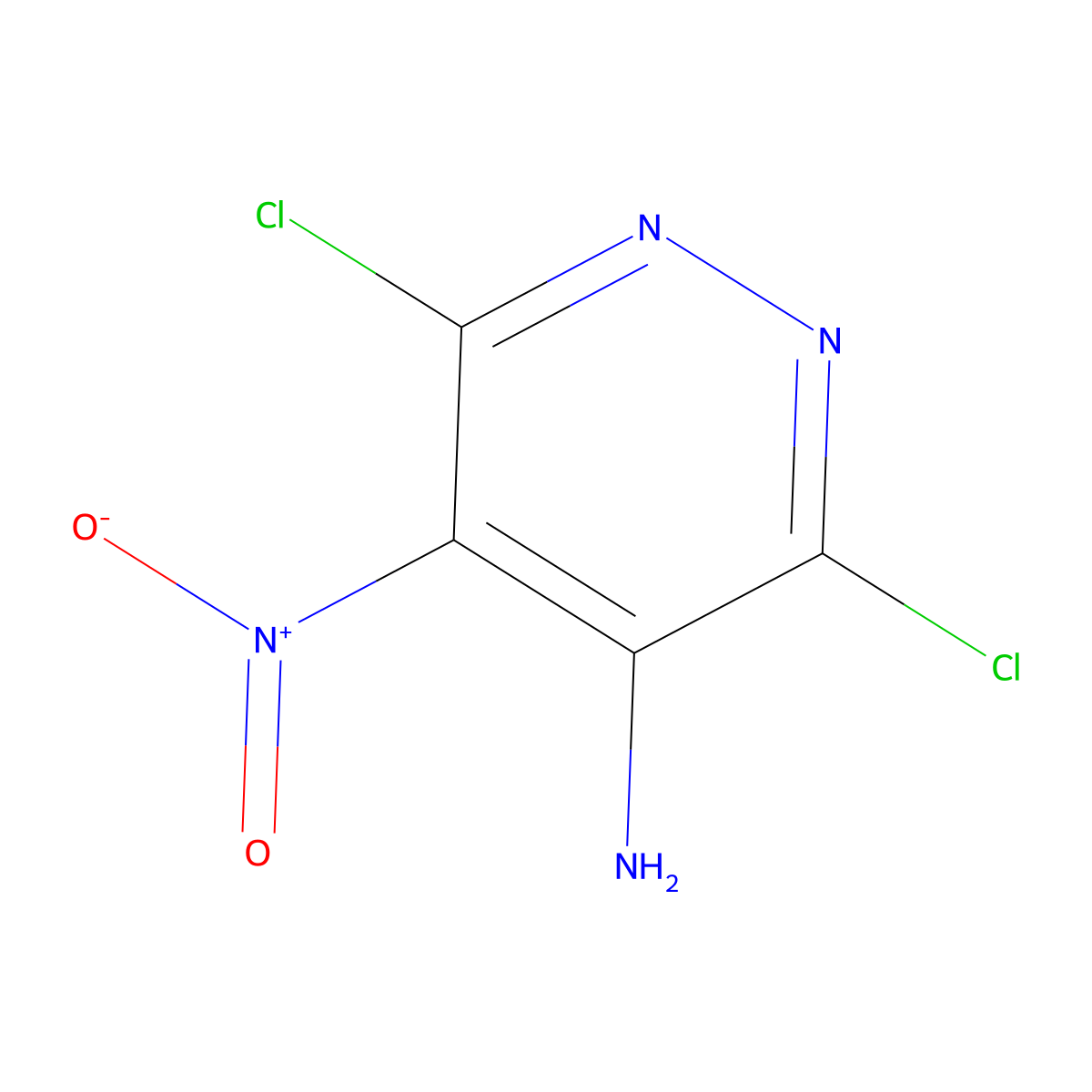 3,6-Dichloro-5-nitropyridazin-4-amine molecular structure, CAS 28682-68-0