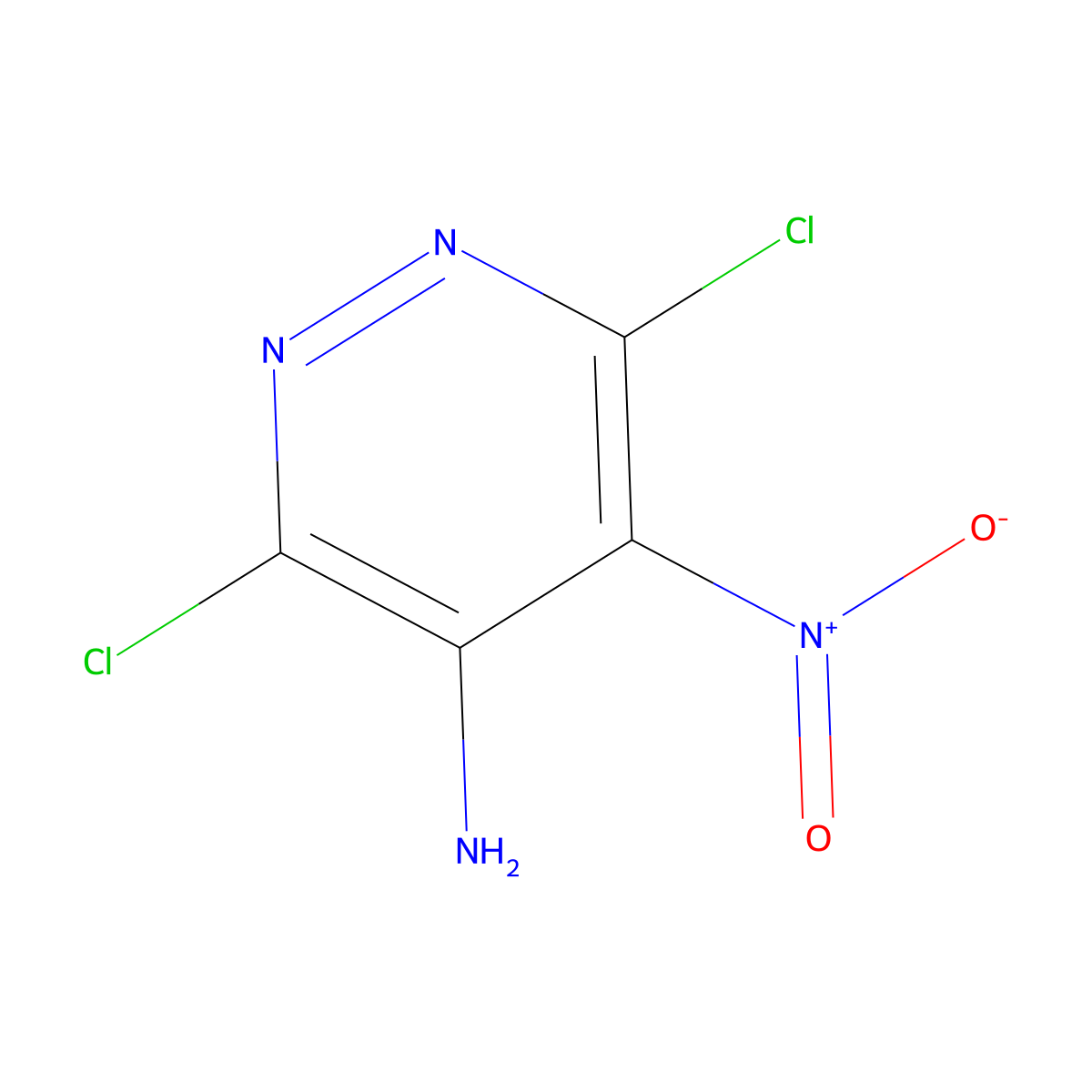 3,6-Dichloro-5-nitropyridazin-4-amine molecular structure, CAS 28682-68-0