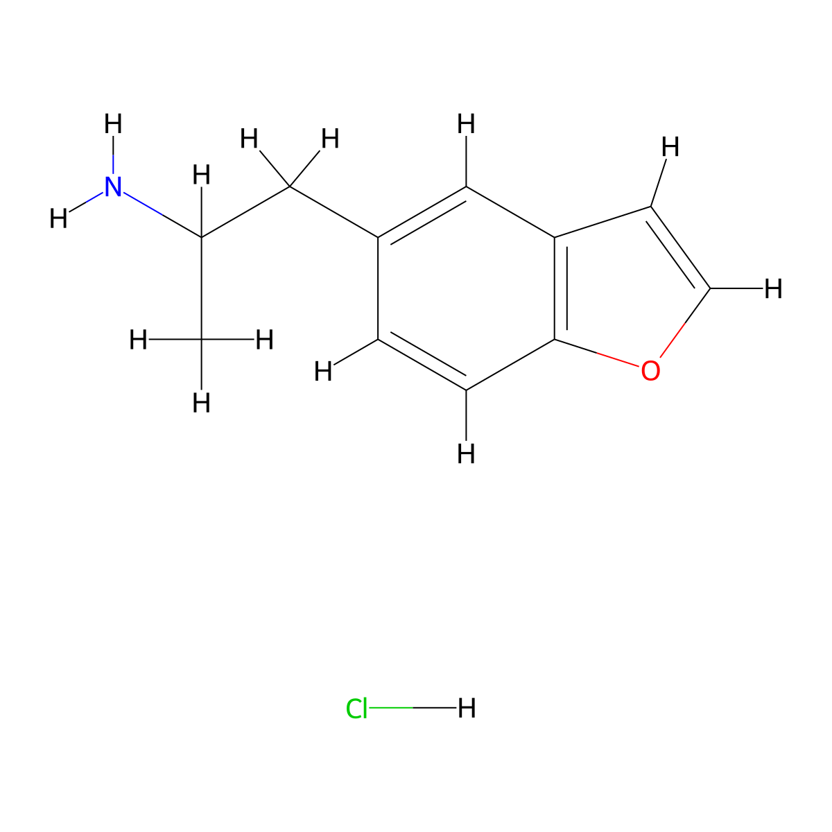 1-(1-Benzofuran-5-yl)propan-2-amine hydrochloride molecular structure, CAS 286834-80-8