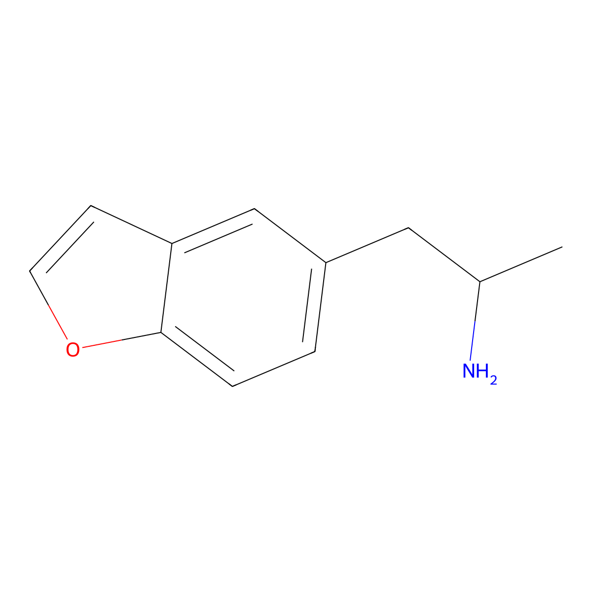 5-(2-Aminopropyl)benzofuran molecular structure, CAS 286834-81-9