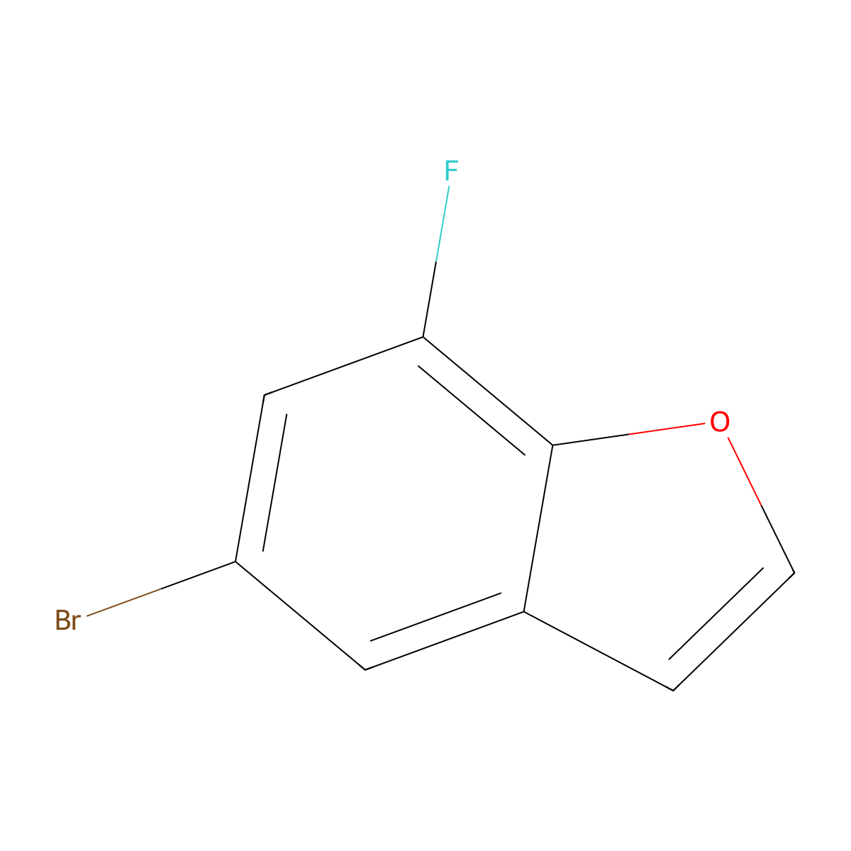 5-Bromo-7-fluorobenzofuran molecular structure, CAS 286836-04-2