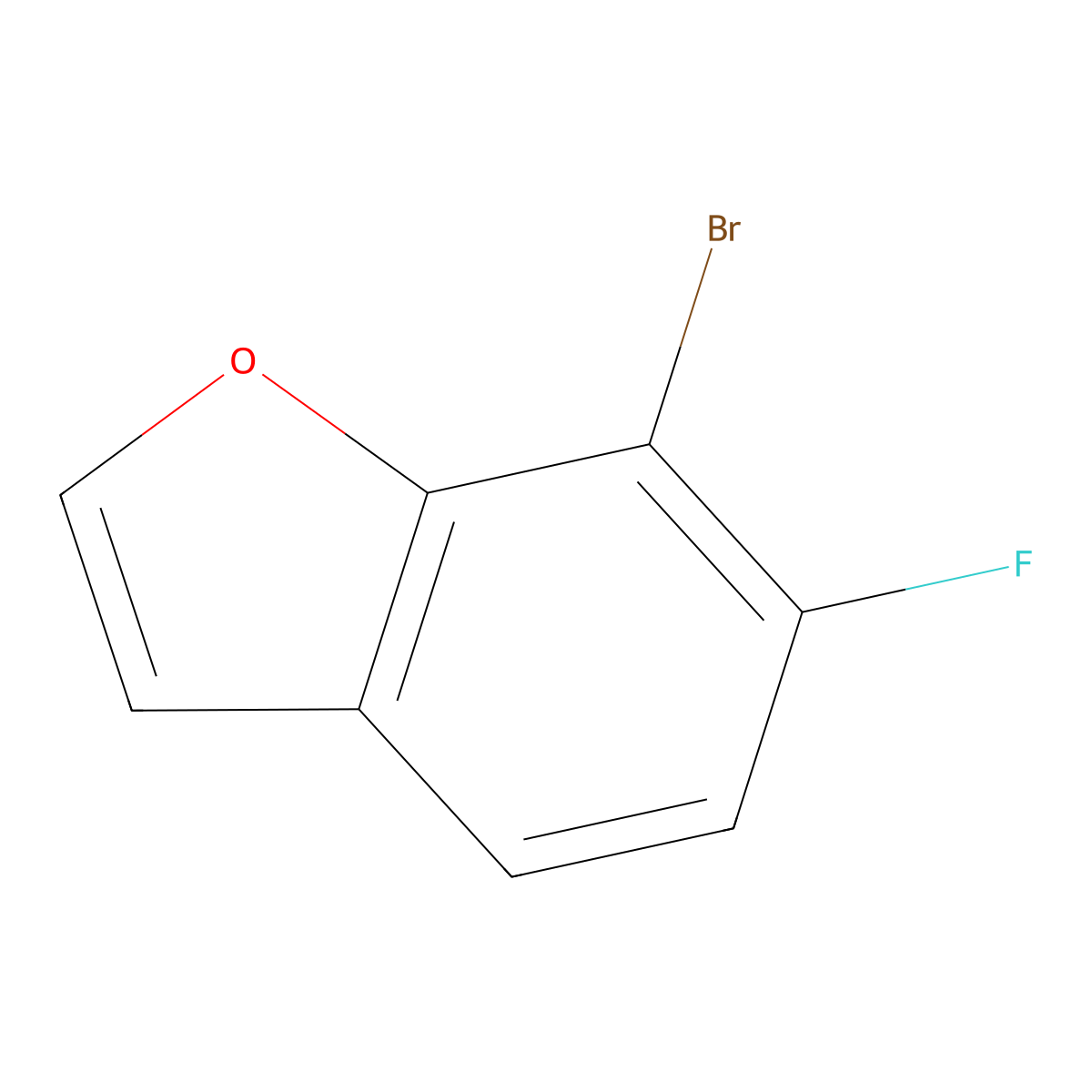7-Bromo-6-fluoro-1-benzofuran molecular structure, CAS 286836-05-3