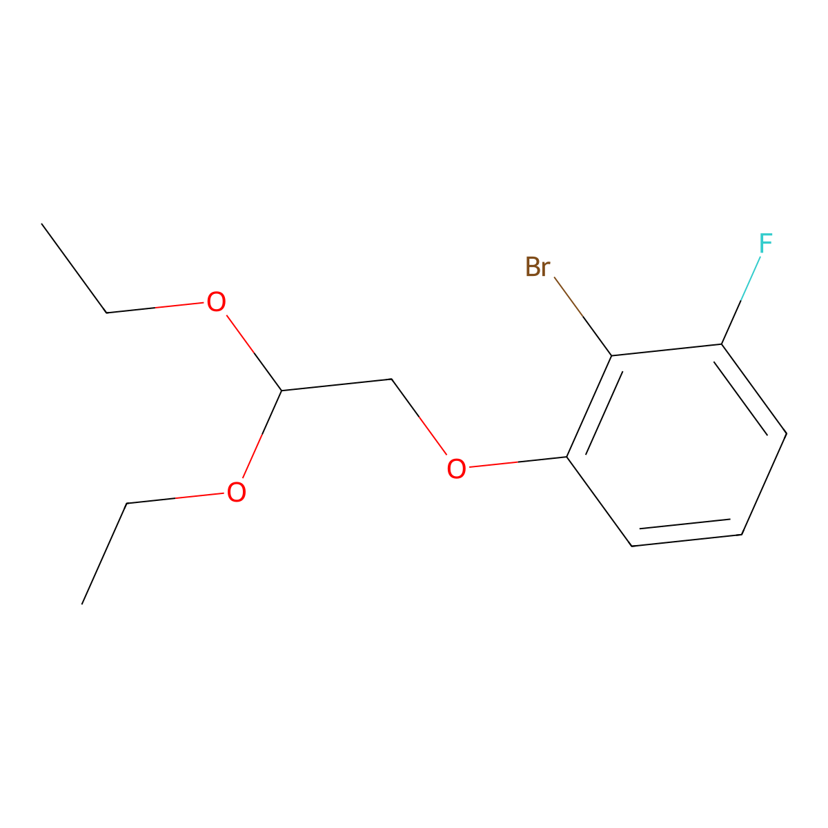 2-Bromo-1-(2,2-diethoxyethoxy)-3-fluorobenzene molecular structure, CAS 286836-06-4