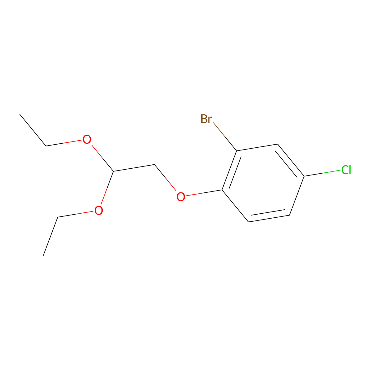 2-(2-Bromo-4-chlorophenoxy)-acetaldehyde diethyl acetal molecular structure, CAS 286836-08-6