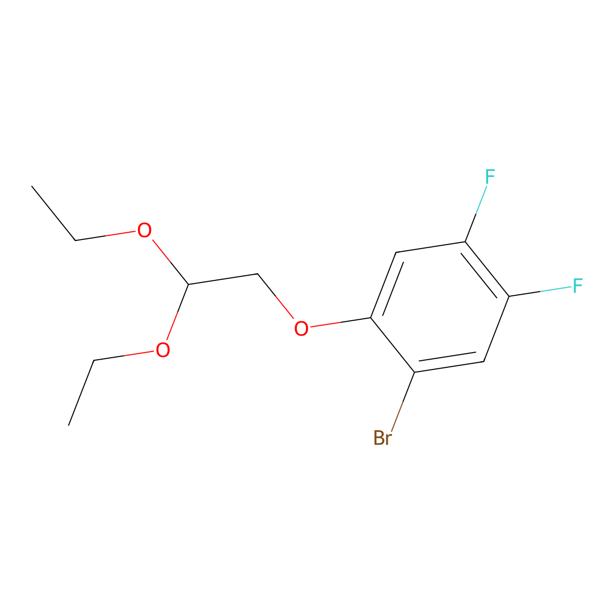 2-(2-Bromo-4,5-difluorophenoxy)-acetaldehyde diethyl acetal molecular structure, CAS 286836-10-0