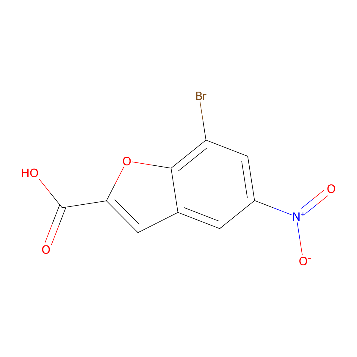7-Bromo-5-nitrobenzofuran-2-carboxylic acid molecular structure, CAS 286836-15-5