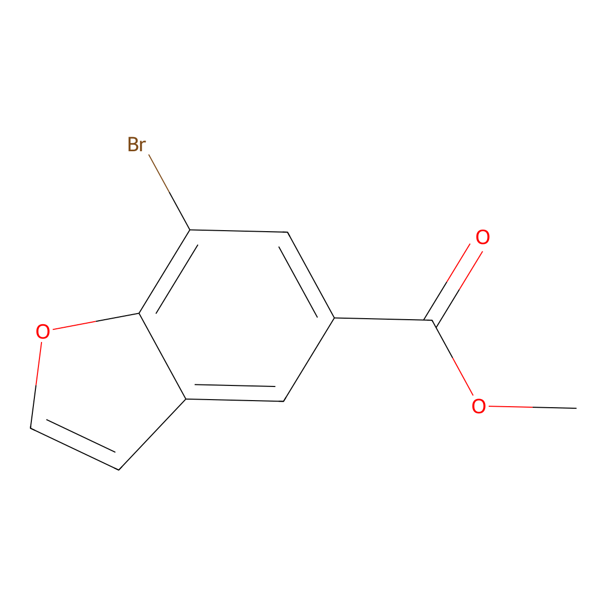 Methyl 7-bromo-1-benzofuran-5-carboxylate molecular structure, CAS 286836-79-1