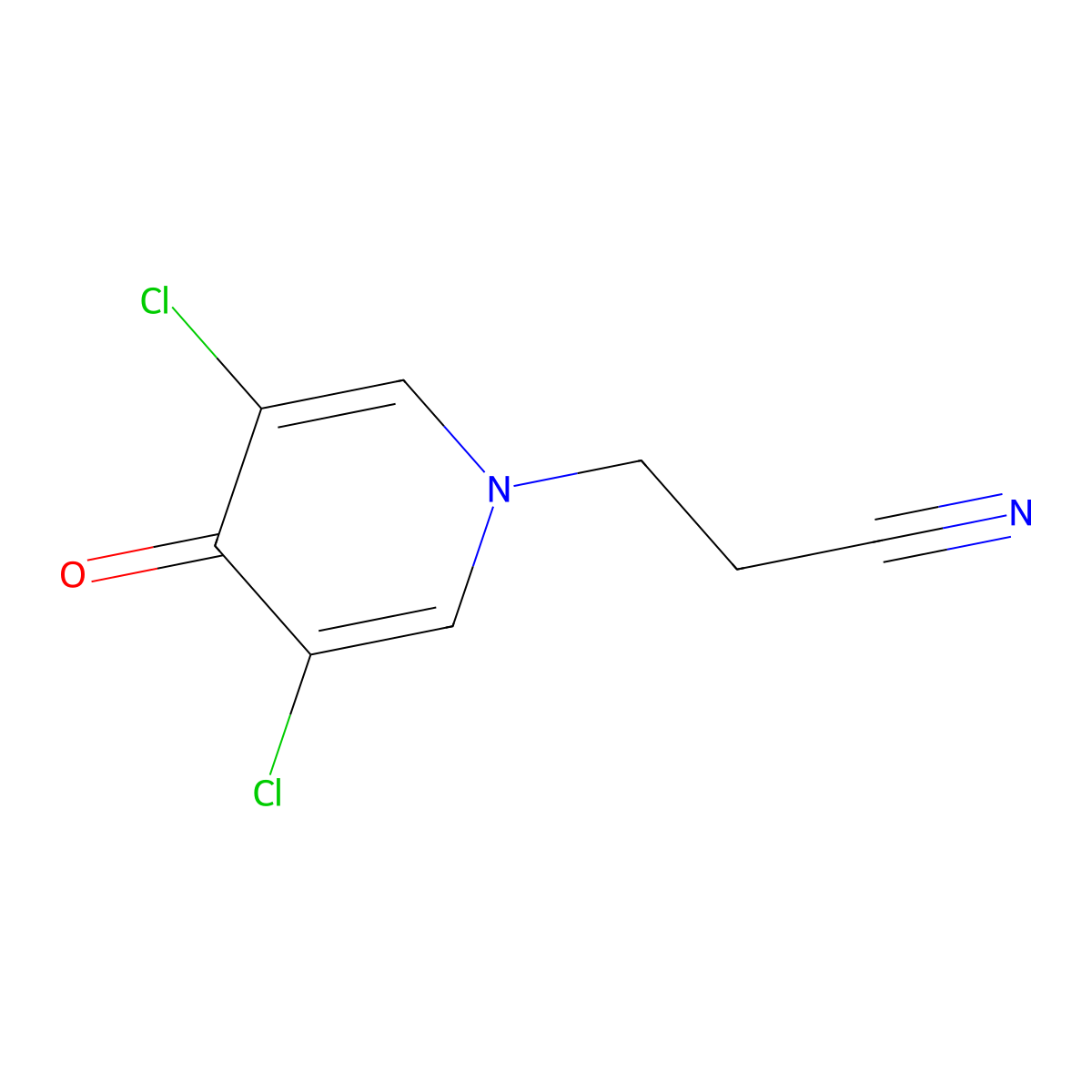 3-(3,5-Dichloro-4-oxopyridin-1-yl)propanenitrile molecular structure, CAS 286840-91-3