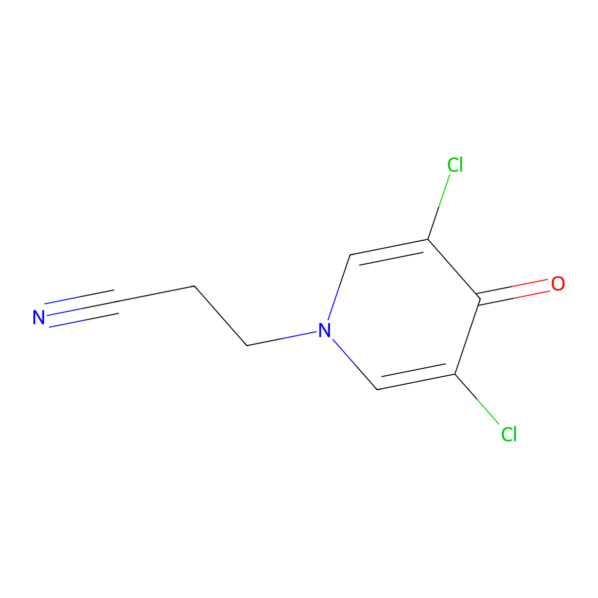 3-(3,5-Dichloro-4-oxopyridin-1-yl)propanenitrile molecular structure, CAS 286840-91-3